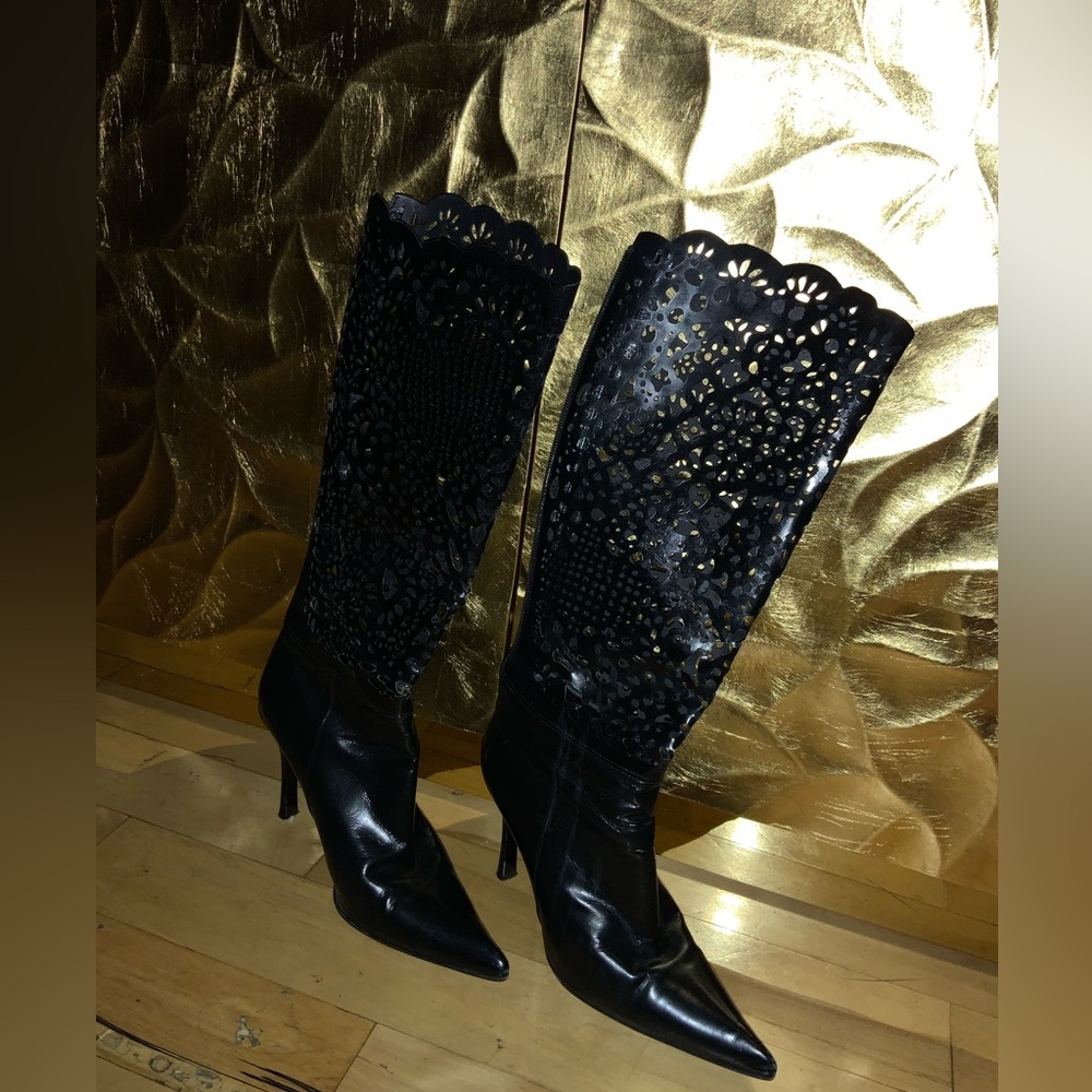 CasadeiI leather lace boots sz 10 B - Picture 2 of 11